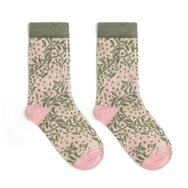William Morris Girls Socks - Pink Daisy - Special Edition