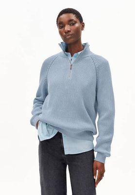 TROYER VANISÉ STRICKPULLOVER | blau leuchtend dunkelblau