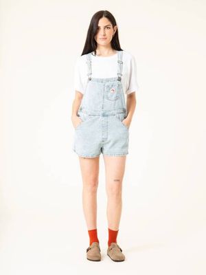 Jane Light Blue Short Denim Overalls