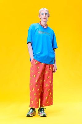 Bee Illustrates Pride 2026 - Chuck -  Wide Leg Cotton Trousers in Pink