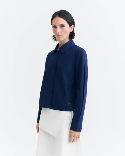 Thinking Mu Handbestickte Duna-Bluse