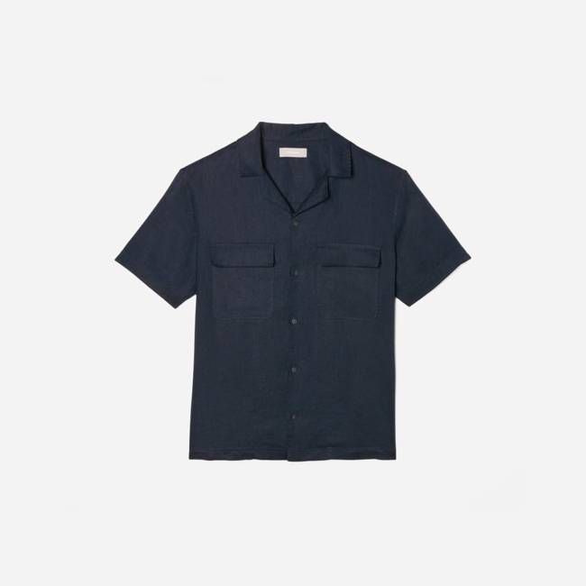The Resort Shirt in Linen | Deep Navy