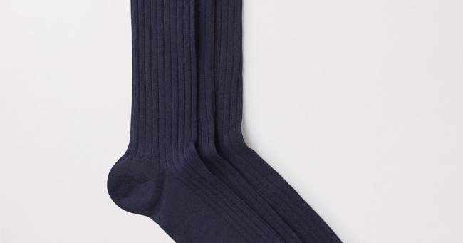 Dark Navy Merino Sock 3-Pack | Ribbed Italian Wool | Asket