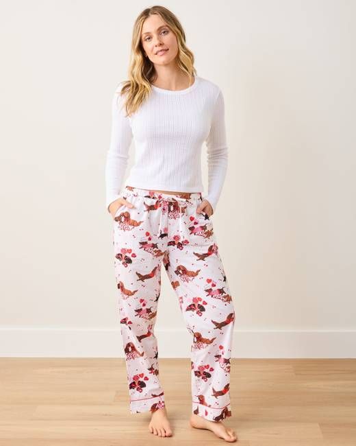 Dachshund Date - Petite PJ Pants - Cloud