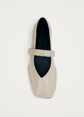 Cremefarbene Ballerinas aus Leder von Lautan