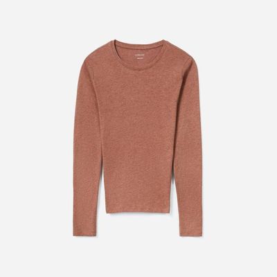 The Organic Cotton Long-Sleeve Crew | Heathered Brown