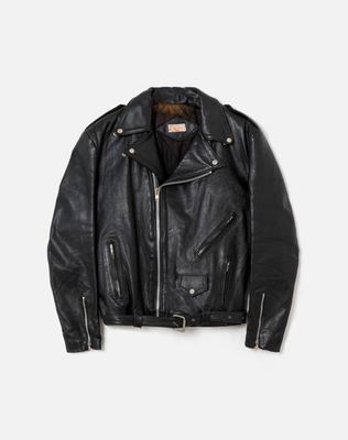 80s Leather Moto Jacket -#43
