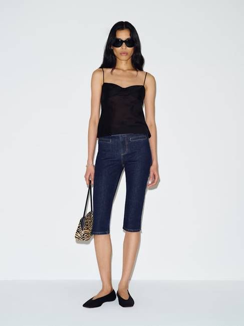 Zoee Stretch Mid Rise Capri Jeans