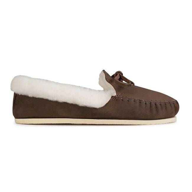 The Men's Cozy Moccasin in Mahogany ~ Super Wide