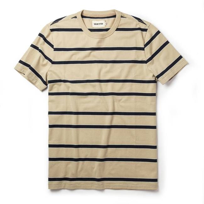 The Organic Cotton Tee in Khaki Stripe