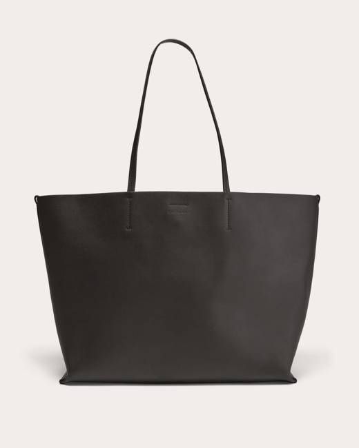 The Luxe Italian Leather Tote | Black