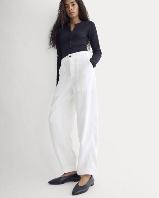 Patch Pocket Ballon Pant in Buttersoft | White