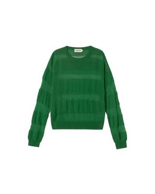 Green semi transparent knitted Be sweater