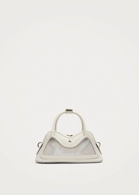 Hilma Mini Vinyltasche aus weißem Leder