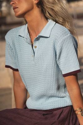 Lilly Light Blue Cotton Polo