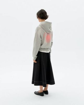 Grey retro pink back sun Valeria hoodie
