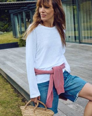 The LINEN//Das Langarmshirt - Weiß