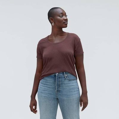 The Air Scoop-Neck Tee | Espresso