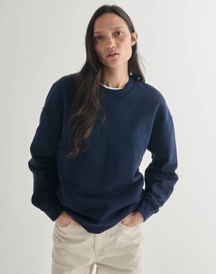 The Brushed / Relaxed-fit SWEATSHIRT - Navy, Renewed + Restored