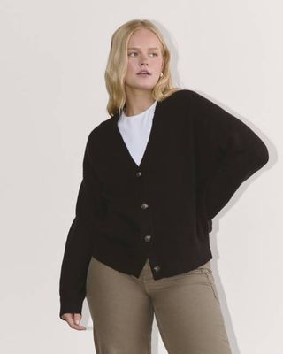 The Cocoon Cardigan in Plush Cotton | Black