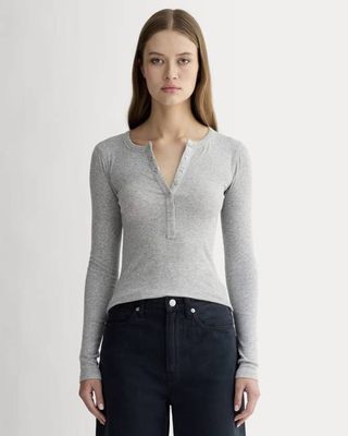 The Luxe Rib Henley |  Heathered Grey