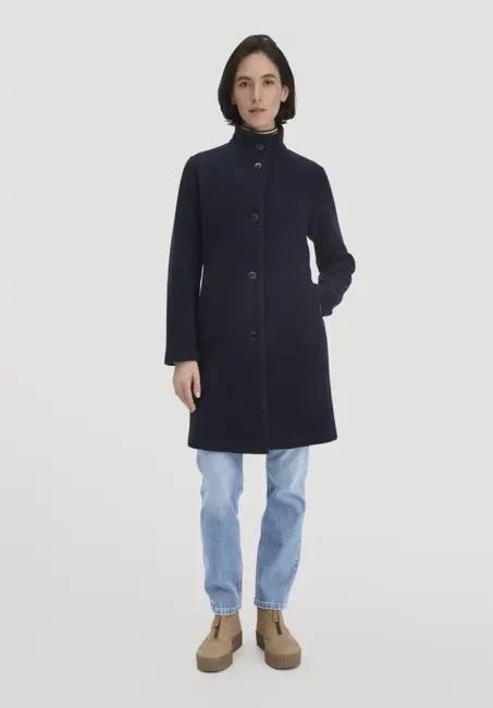 Wool fleece coat regular made from pure organic merino wool