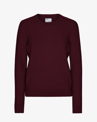 Women Classic Merino Wool Crew - Oxblood Red