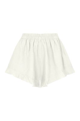 Die Paula Ruffled Shorts aus cremefarbener Gaze
