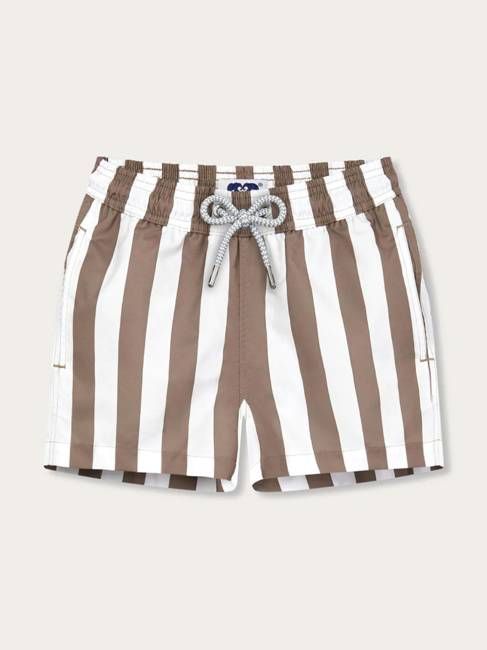 Boys Tan Candy Stripe Staniel Swim Shorts