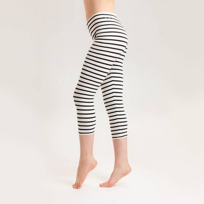 Bio Capri Leggings schwarz/weiß gestreift