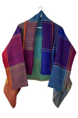 New! Short Cape Coat Joy Plaid No.8