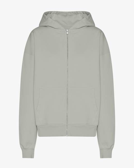 Organic Oversized Zip Hood - Steel Blue
