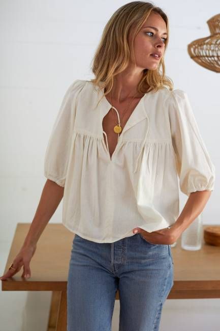 Puff Isla Top - Ivory Organic