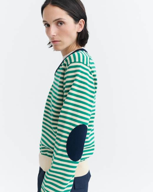 Thinking Mu Striped Organic Cotton Nia Sweater