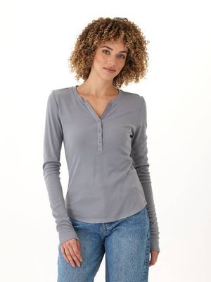 Akia Feather Rib Long Sleeve Henley
