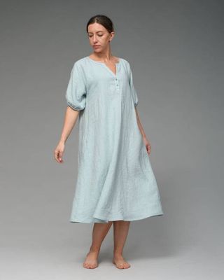 Asahi - Leinenkleid in Glacier