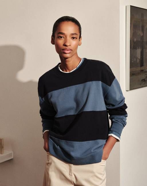 The LOOPBACK Cut + Stitch - Navy + Ocean Blue, Renewed + Restored