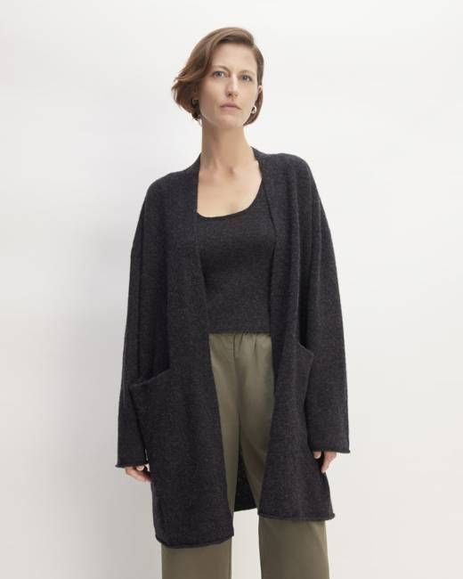 The Cozy-Stretch Long Cardigan | Charcoal