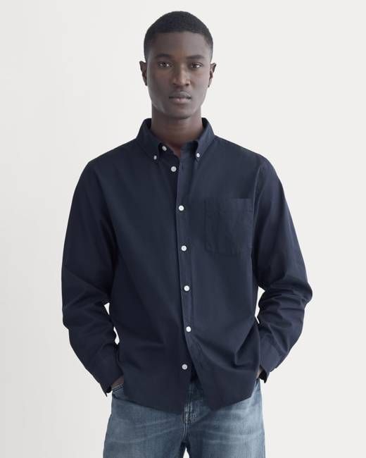 Washed Poplin Shirt | Navy