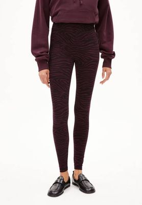 FARIBAA ZEBRARAA LEGGINGS | dark cranberry