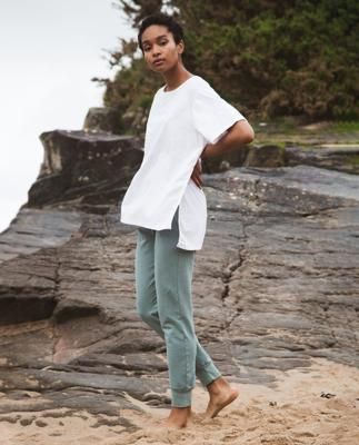 Zadie Organic Cotton Trousers In Ocean