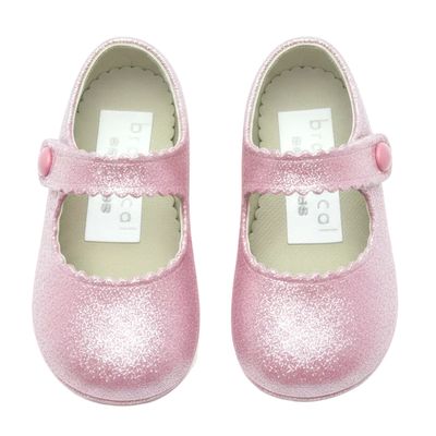 Britannical x Early Days - Emma Pre-Walker Baby Shoes - Pink Glitter
