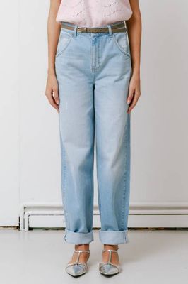Bo Barrel Leg Turn Up Jean in Summer Sky