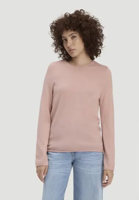 Regular knit sweater made from pure organic merino wool