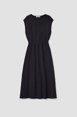 Tanya Organic Cotton Jersey and Poplin Dress in Black