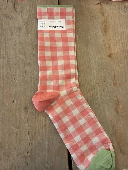 Bonne Maison Pink Gingham socks