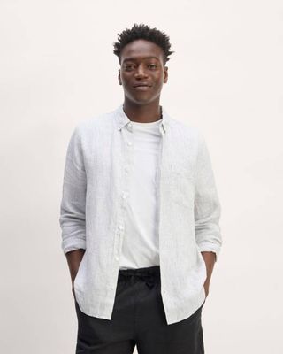 The Classic Shirt in Linen | White / Black