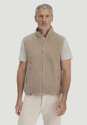 Regular wool fleece vest made from pure organic merino wool