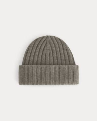 Chunky Ribbed Beanie | Taupe Melange