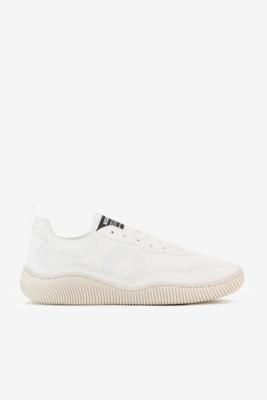 WHITE SYNTHETIC LEATHER ALCUDIA TRAINERS
